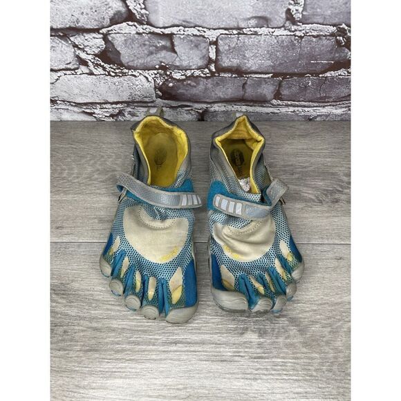 VIBRAM FiveFingers Gray Blue Textile Barefoot Running Shoes Women’s 38EU/7.5M US - Picture 9 of 16